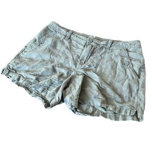 2/$15 Calvin Klein Jeans size 12 grey green short linen blend